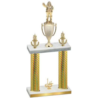 Double Gold Carbon Fiber First Place Holiday Trophy
