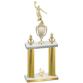 Double Gold Carbon Fiber Fourth Place Basketball Trophy