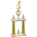 Double Gold Carbon Fiber Victory Flag Football Trophy