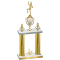 Double Gold Carbon Fiber Second Place Majorette Trophy