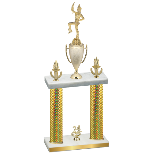 Double Gold Carbon Fiber Year Majorette Trophy