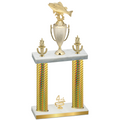 Double Gold Carbon Fiber Fourth Place Fishing Trophy