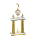 Double Gold Carbon Fiber Second Place Golf Trophy
