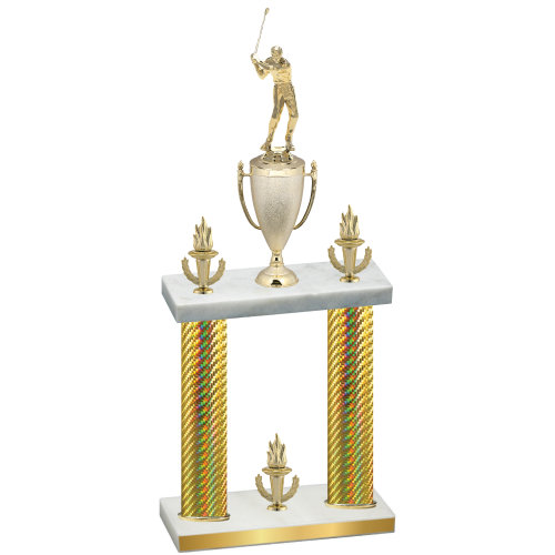 Double Gold Carbon Fiber Victory Golf Trophy