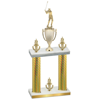 Double Gold Carbon Fiber Victory Golf Trophy
