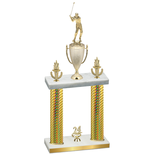 Double Gold Carbon Fiber Year Golf Trophy
