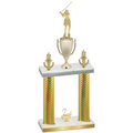 Double Gold Carbon Fiber Second Place Golf Trophy