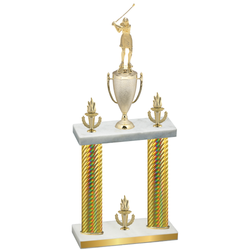 Double Gold Carbon Fiber Victory Golf Trophy
