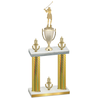 Double Gold Carbon Fiber Victory Golf Trophy