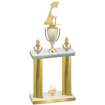 Double Gold Carbon Fiber First Place Golf Trophy