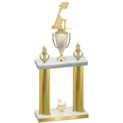 Double Gold Carbon Fiber Second Place Golf Trophy