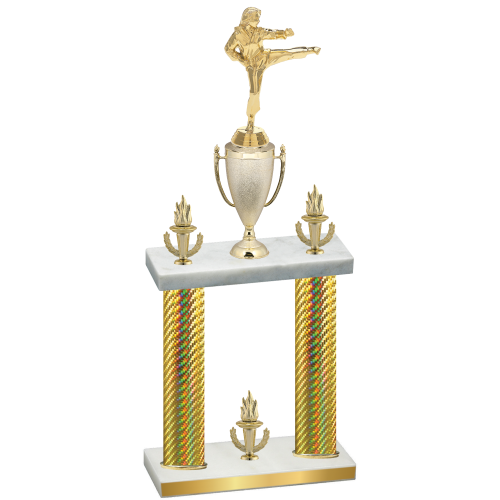 Double Gold Carbon Fiber Victory Karate Trophy