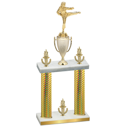 Double Gold Carbon Fiber Victory Karate Trophy