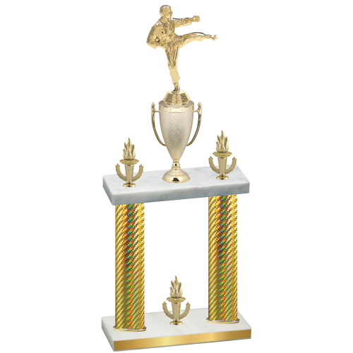 Double Gold Carbon Fiber Victory Karate Trophy