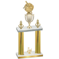 Double Gold Carbon Fiber Third Place Baseball Trophy