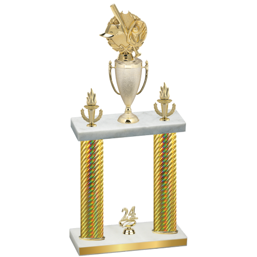 Double Gold Carbon Fiber Year Baseball Trophy