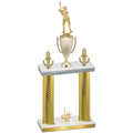 Double Gold Carbon Fiber First Place Baseball Trophy
