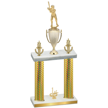Double Gold Carbon Fiber First Place Baseball Trophy