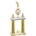 Double Gold Carbon Fiber Second Place Baseball Trophy