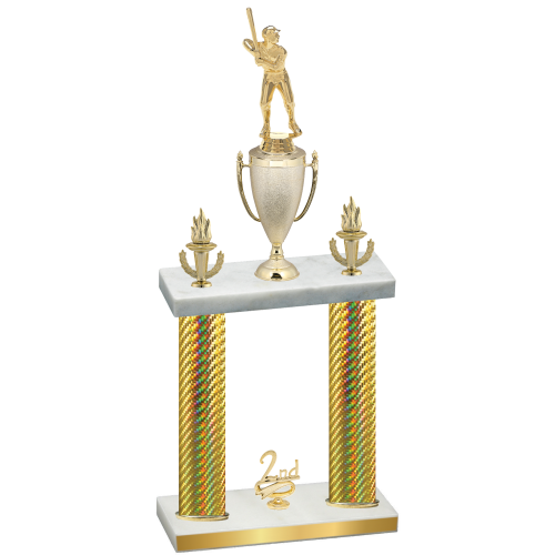 Double Gold Carbon Fiber Second Place Baseball Trophy