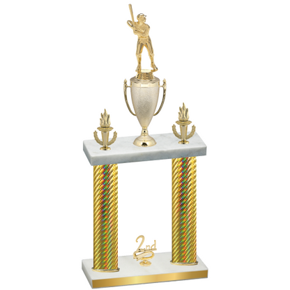 Double Gold Carbon Fiber Second Place Baseball Trophy