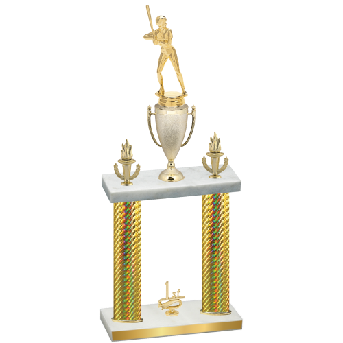 Double Gold Carbon Fiber First Place Softball Trophy