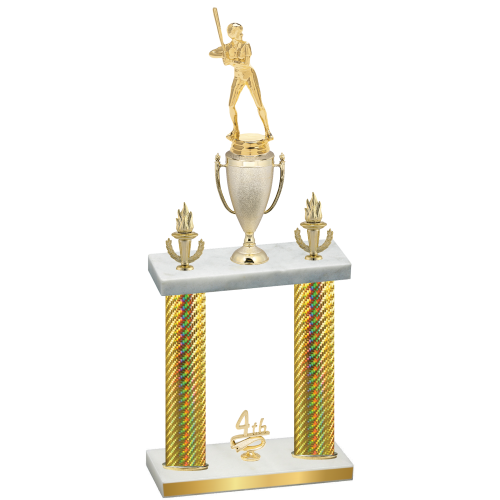 Double Gold Carbon Fiber Fourth Place Softball Trophy