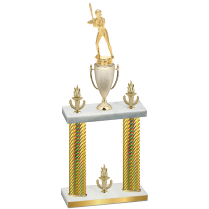 Double Gold Carbon Fiber Victory Softball Trophy