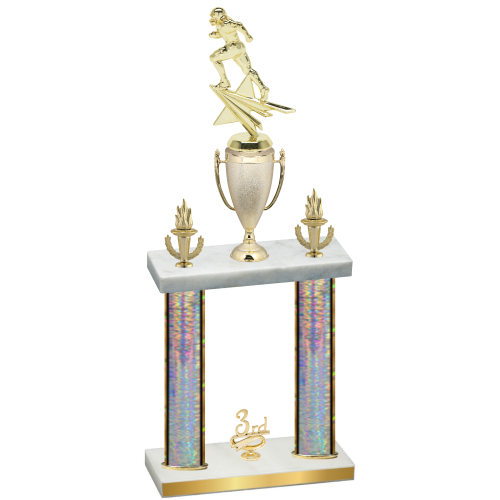 Double Silver Glacier Third Place Football Trophy