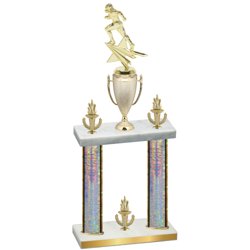Double Silver Glacier Victory Football Trophy