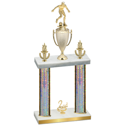 Double Silver Glacier Second Place Soccer Trophy