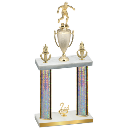 Double Silver Glacier Second Place Soccer Trophy
