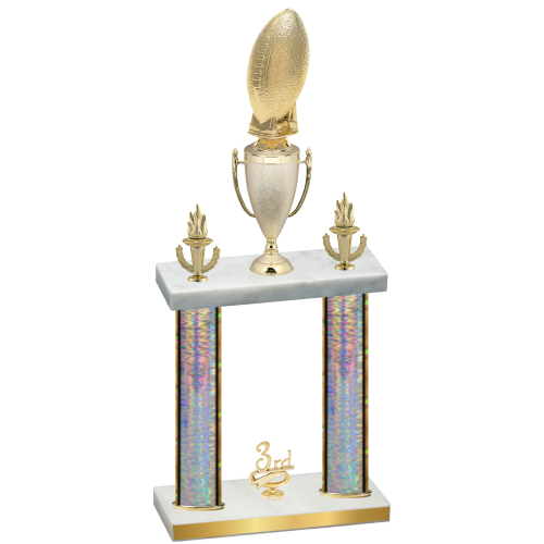 Double Silver Glacier Third Place Football Trophy
