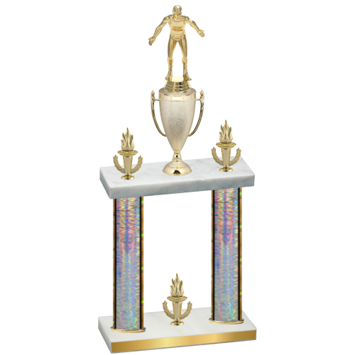 Double Silver Glacier Victory Wrestling Trophy