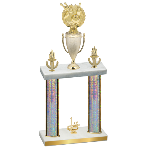 Double Silver Glacier First Place Bowling Trophy
