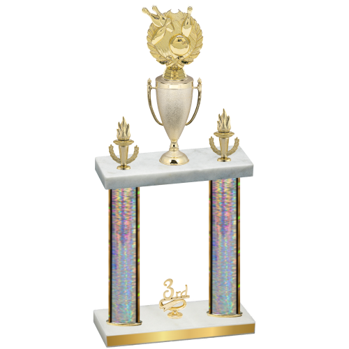 Double Silver Glacier Third Place Bowling Trophy