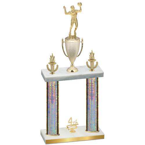 Double Silver Glacier Fourth Place Volleyball Trophy