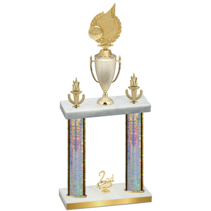 Double Silver Glacier Second Place Volleyball Trophy