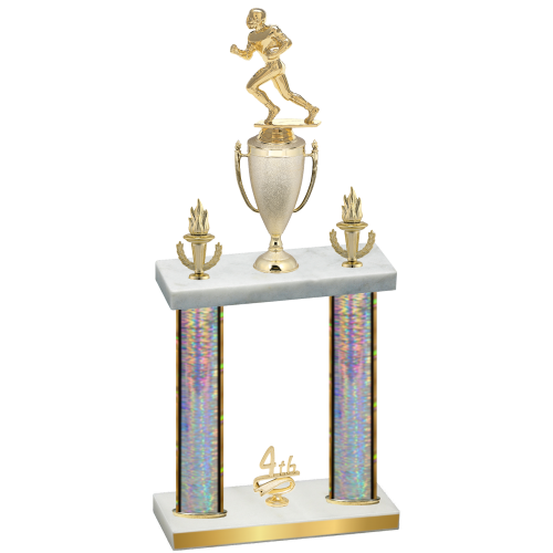 Double Silver Glacier Fourth Place Football Trophy