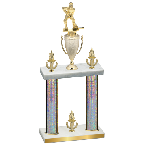 Double Silver Glacier Victory Hockey Trophy