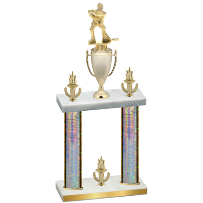 Double Silver Glacier Victory Hockey Trophy