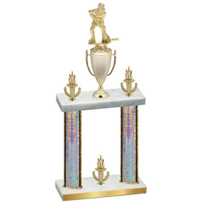 Double Silver Glacier Victory Hockey Trophy