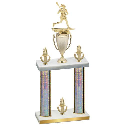 Double Silver Glacier Victory Lacrosse Trophy
