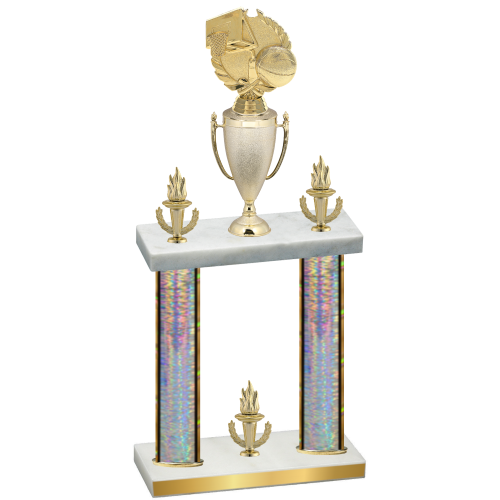 Double Silver Glacier Victory Basketball Trophy