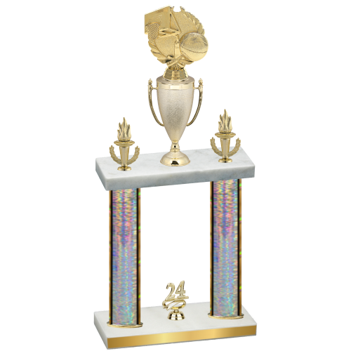 Double Silver Glacier Year Basketball Trophy