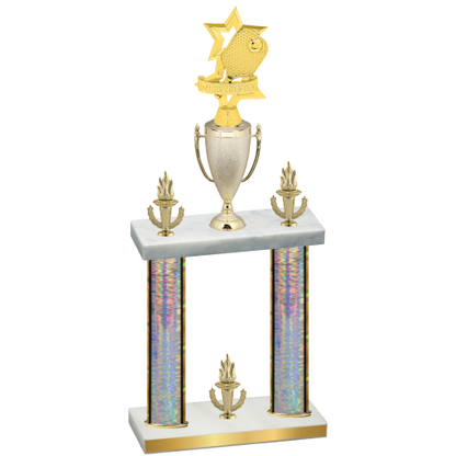 Double Silver Glacier Victory Pickleball Trophy