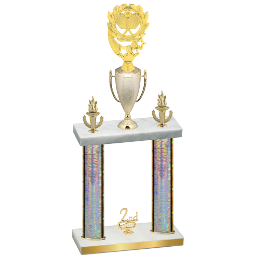 Double Silver Glacier Second Place Pickleball Trophy