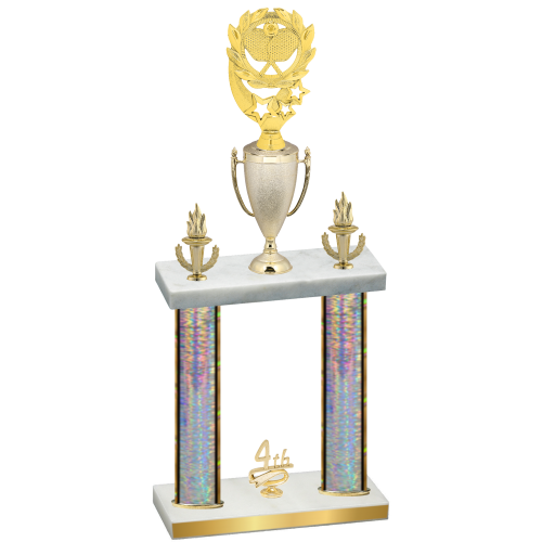 Double Silver Glacier Fourth Place Pickleball Trophy