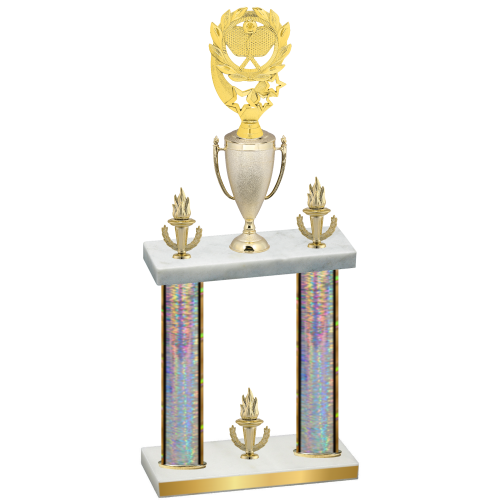 Double Silver Glacier Victory Pickleball Trophy