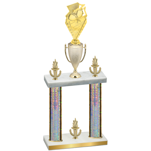 Double Silver Glacier Victory Pickleball Trophy